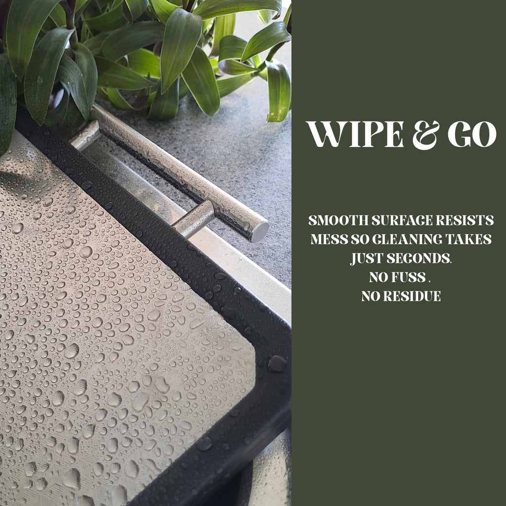 HANNH Stainless Steel Cutting Board, Double Sided Steel Cutting Board for Kitchen, Stainless Steel/Wheat Straw PP, Metal Cutting Boards for Meat, Non-Toxic steel chopping board,16 * 11 Inch